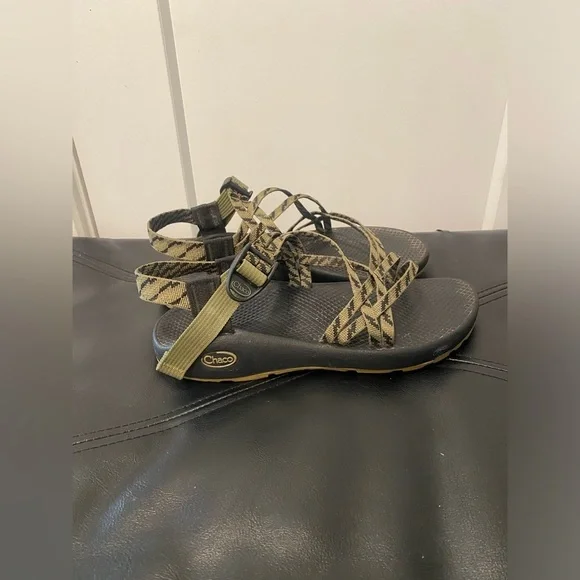 Women’s Chaco zx/1 strappy sandals in green avocado and black geometric size 8 - Picture 3 of 13